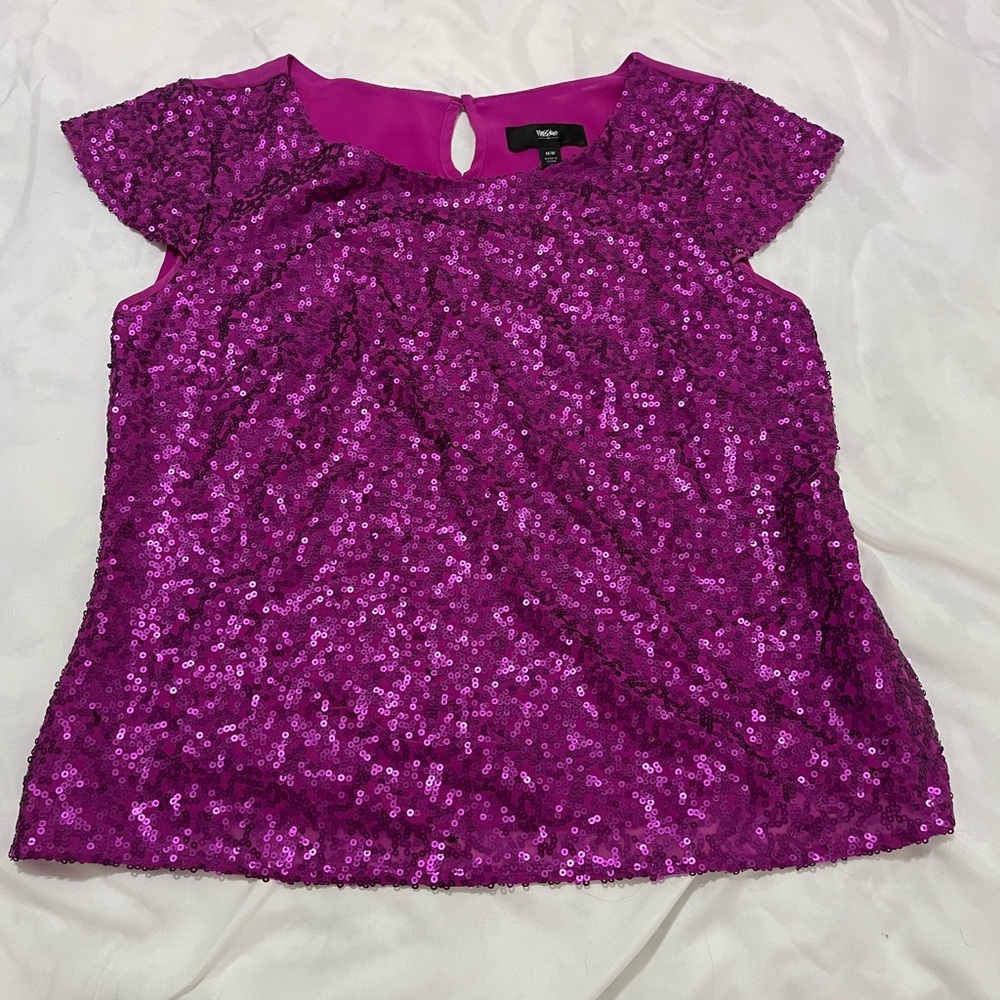 Mossimo Purple Sequin Top - Size M